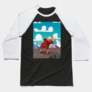 Cute Carton Moose Baseball T-Shirt